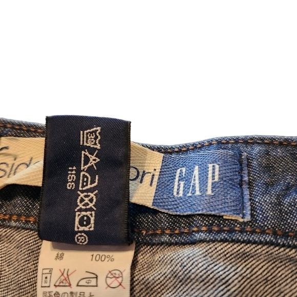 GAP side-slit capri  blue Mid-rise wide leg denim capri pants - Picture 5 of 10